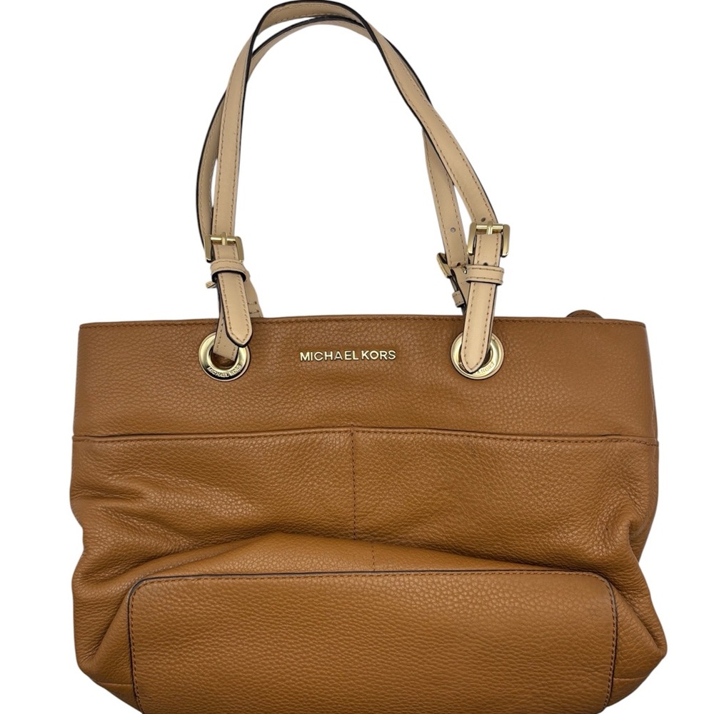 Michael Kors Tan Leather Tote with Cream Handles